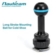 Long strobe mounting ball for cold shoe